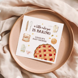 Serviette En Papier La tarte à croûte d'aquarelle moderne est Baby sho