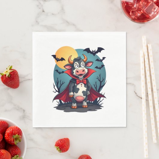 Serviette En Papier La vache Dracula se lève (En situation)