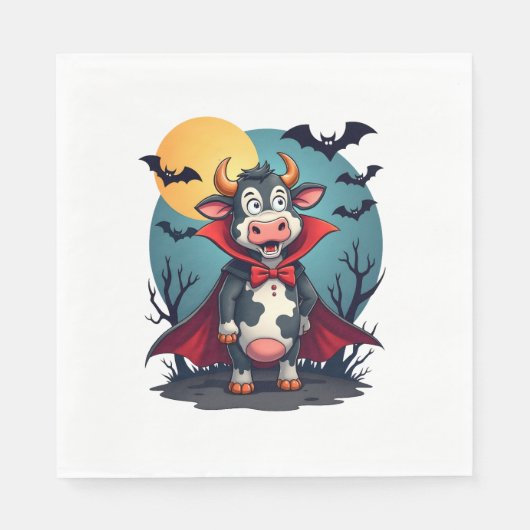 Serviette En Papier La vache Dracula se lève (Devant)