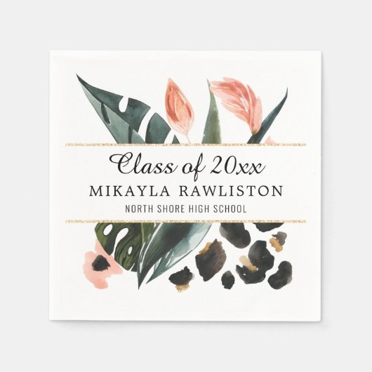 Serviette En Papier La végétation tropicale de la Jungle | Graduation (Devant)