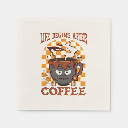 Serviette En Papier La vie commence après le café (Devant)