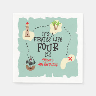 Serviette En Papier La vie de pirate POUR moi 4e anniversaire