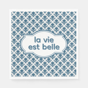 Serviette En Papier La Vie Est Belle Élégante Tapisserie Française Ble