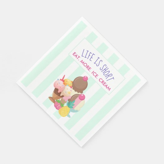 Serviette En Papier La vie est courte Manger plus de glace Crème (Coin)