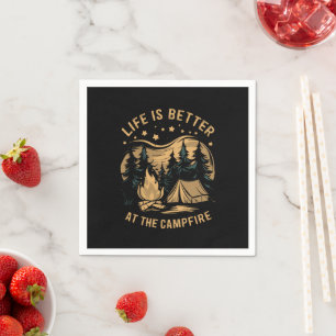 Serviette En Papier La Vie Est Meilleure Au Camping Camping Camper Cam