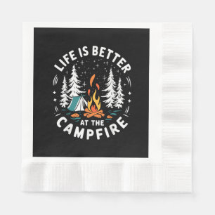 Serviette En Papier La vie est meilleure au feu de camp drôle de campi