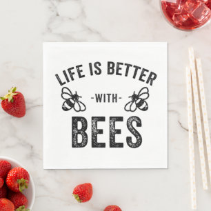 Serviette En Papier La vie est meilleure avec les abeilles miel cool a