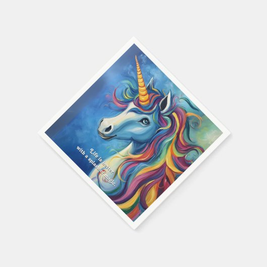 Serviette En Papier La vie est meilleure avec un peu de magie. (Coin)