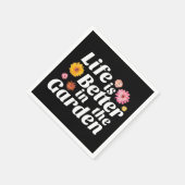 Serviette En Papier La vie est meilleure dans le jardin - Fleur Zinnia (Coin)