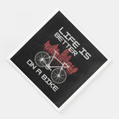 Serviette En Papier La vie est meilleure sur un vélo (Coin)