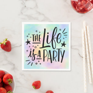 Serviette En Papier La vie est une fête – Couleur de célébration joyeu