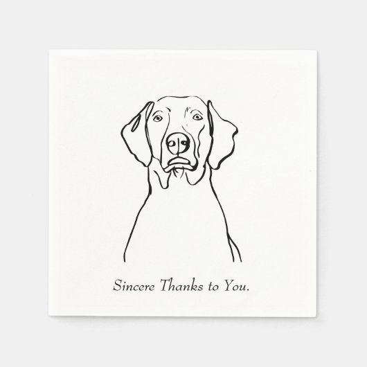 Serviette En Papier La vie est une prodigalité avec un Weim (Devant)