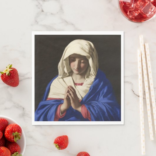 Serviette En Papier La Vierge Marie en prière (En situation)