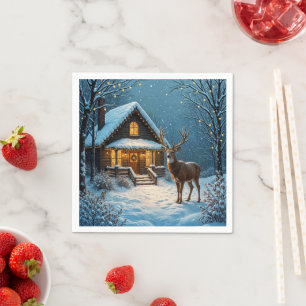 Serviette En Papier La visite de Noël enneigée de Big Buck