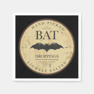 Serviette En Papier Label Bat Droppings Vintage Halloween