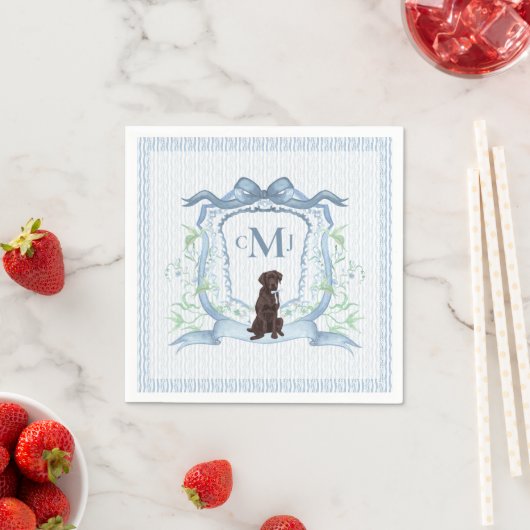 Serviette En Papier Laboratoire Chocolat Monogramme Grandmillentenaire (En situation)