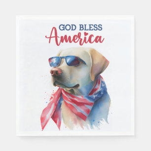 Serviette En Papier Laboratoire de chien patriotique