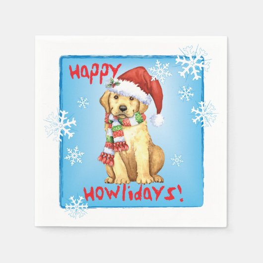 Serviette En Papier Laboratoire jaune de Noël (Devant)