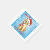 Serviette En Papier Laboratoire jaune de Noël (Coin)