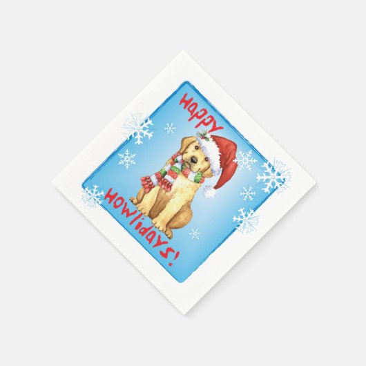 Serviette En Papier Laboratoire jaune de Noël (Coin)