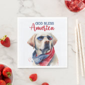 Serviette En Papier Laboratoire patriotique de chiens (En situation)