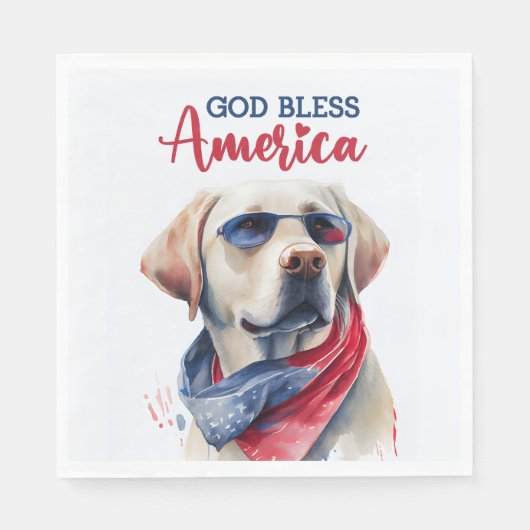 Serviette En Papier Laboratoire patriotique de chiens (Devant)