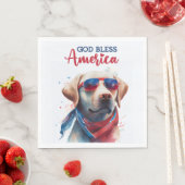 Serviette En Papier Laboratoire patriotique de chiens (En situation)