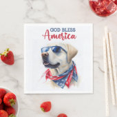 Serviette En Papier Laboratoire patriotique de chiens (En situation)