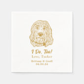 Serviette En Papier Labradoodé Chien Dessin main serviettes personnali (Devant)