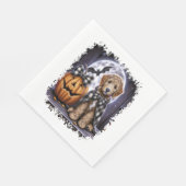 Serviette En Papier Labradoodle chien Carré d'Halloween (Coin)
