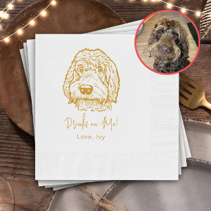 Serviette En Papier Labradoodle Chien Dessin main personnalisé