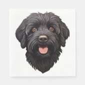 Serviette En Papier Labradoodle Chien noir (Devant)