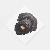 Serviette En Papier Labradoodle Chien noir (Coin)