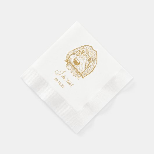 Serviette En Papier Labradoodle chien Personnalisé Je fais aussi (Coin)