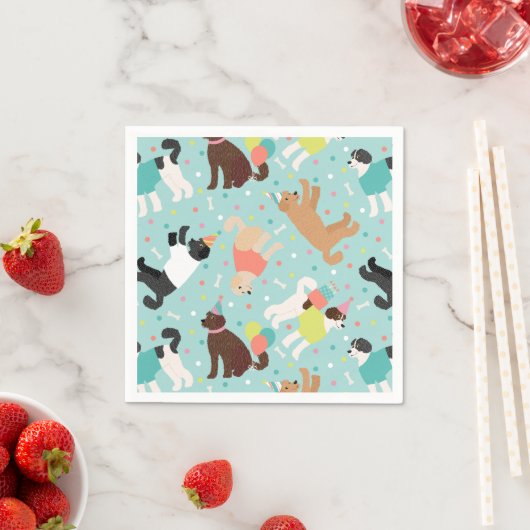 Serviette En Papier Labradoodle / Goldendoodle Anniversaire Party (En situation)