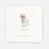 Serviette En Papier Labradoodle Personnalisé Mariage animal de compagn (Devant)