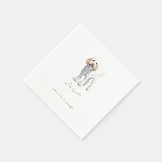 Serviette En Papier Labradoodle Personnalisé Mariage animal de compagn (Coin)