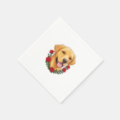Serviette En Papier Labrador avec des roses rouges (Coin)