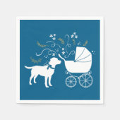 Serviette En Papier Labrador Chien Baby shower Blue Boy Lab (Devant)