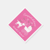 Serviette En Papier Labrador Chien Baby shower Rose Girl Lab (Coin)