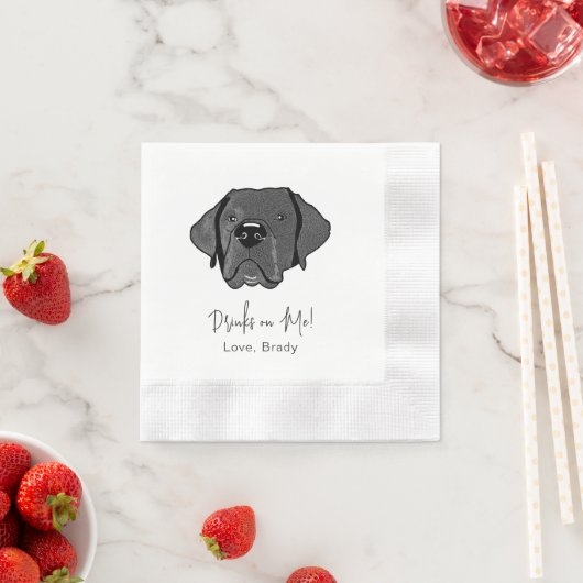 Serviette En Papier Labrador Chien Boisson Personnalisée Sur Moi (En situation)