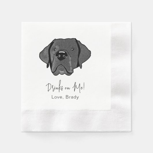 Serviette En Papier Labrador Chien Boisson Personnalisée Sur Moi (Devant)
