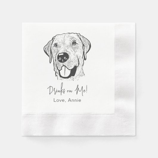 Serviette En Papier Labrador Chien Boisson Personnalisée Sur Moi (Devant)