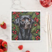 Serviette En Papier labrador de Noël chien (En situation)