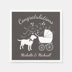 Serviette En Papier Labrador Dog Baby shower Pink Girl Lab
