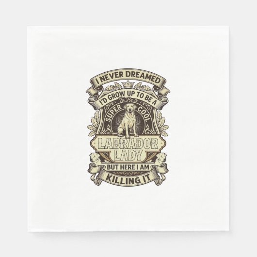 Serviette En Papier Labrador Lady Dog Crown Shield_1 (Devant)