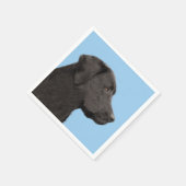 Serviette En Papier Labrador Retriever Black Peinture Original Chien A (Coin)