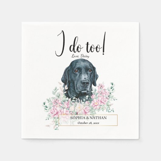 Serviette En Papier Labrador Retriever Chien Mariage Cocktail Serviett (Devant)