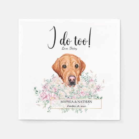 Serviette En Papier Labrador Retriever Chien Mariage Cocktail Serviett (Devant)