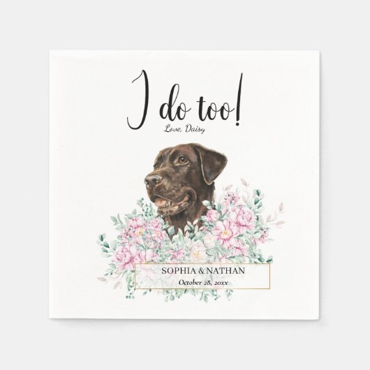 Serviette En Papier Labrador Retriever Chien Mariage Cocktail Serviett (Devant)